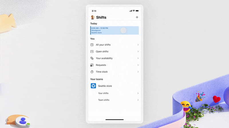 A phone screenshot displaying schedule