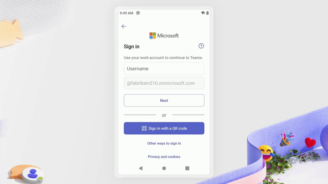 A screenshot of a mobile device showing a sign in prompt