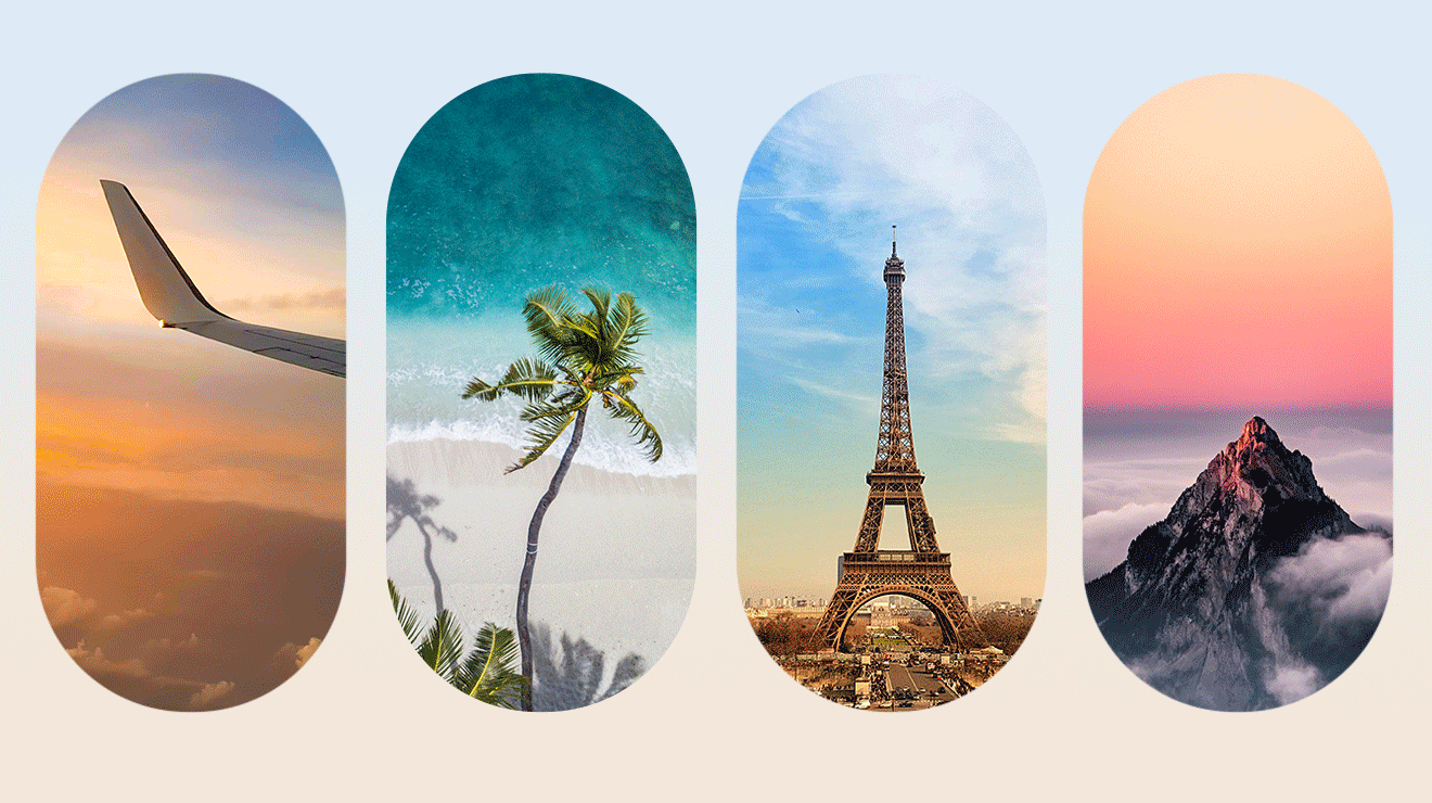 Scenic vistas looking out airplane windows