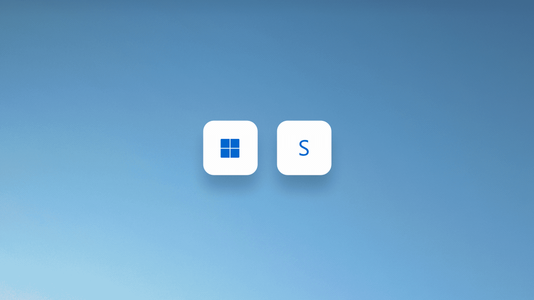 Windows 11-skärm med sökfönster öppet