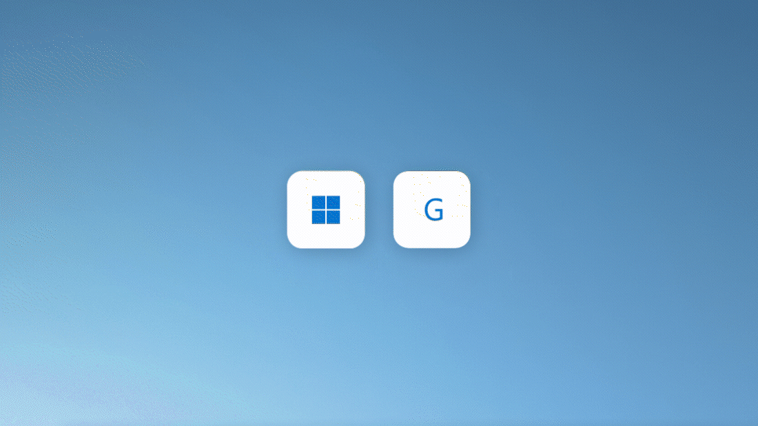 Windows logotasten pluss G-tasten trykket sammen for å åpne Xbox Game Bar over Minecraft