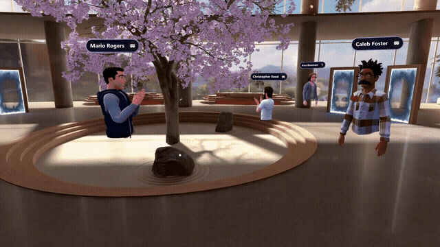 A sims 3 virtual world with two people standing in front of a tree.