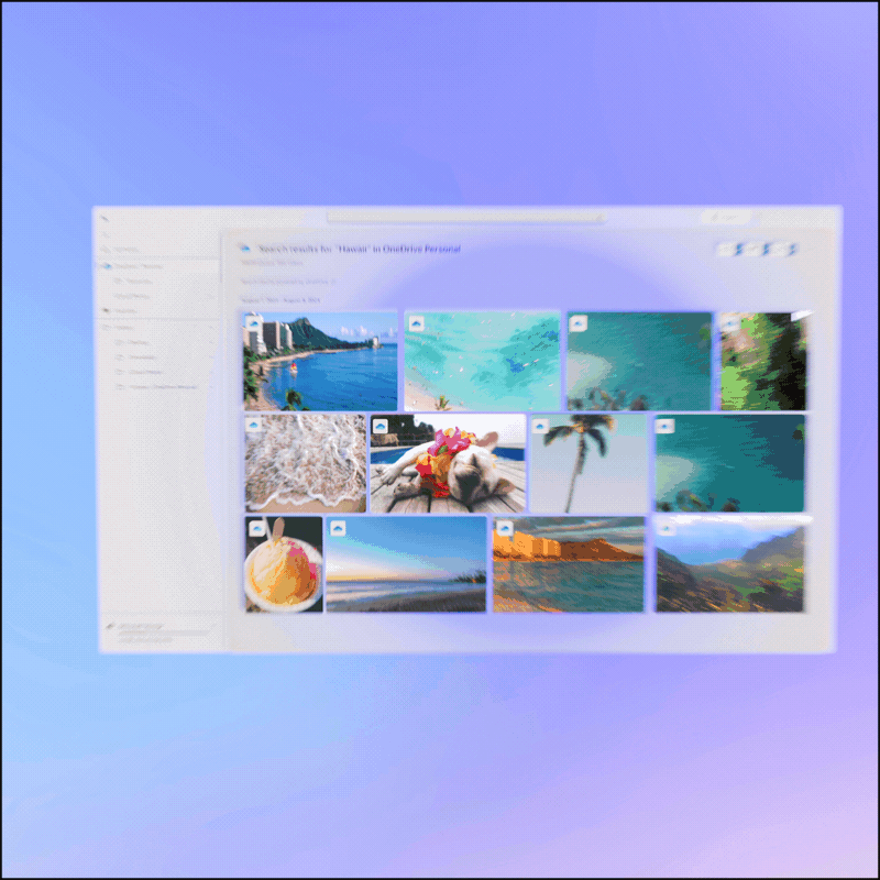 Movimiento que muestra el uso estilizado de las características de edición y organización de la app Fotos.