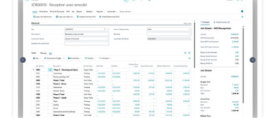JOB00010 的詳細資料: 接收區域重建專案，包括階段、成本及可計費價格
