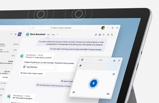 Un'immagine del doppio microfono del Surface Go 3.