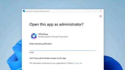Endpoint Privilege Management screen