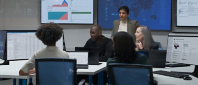 A group of people in a meeting.
