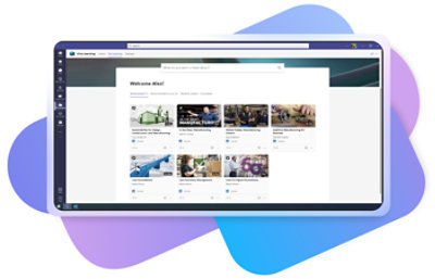 La dashboard di Viva Learning in Teams che mostra i corsi che si possono frequentare. 