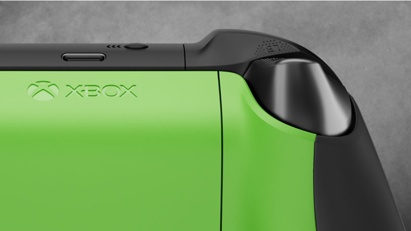 Close up of the trigger of the Xbox Wireless Controller – Fallout Pip-Boy 