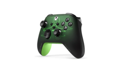 Front angled view of the Xbox Wireless Controller – Fallout Pip-Boy