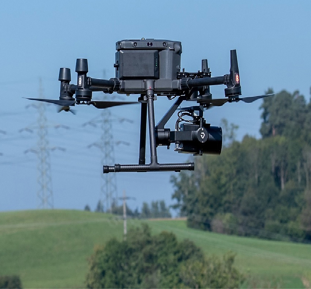 Um drone a voar