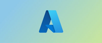 L'immagine mostra il logo Microsoft Azure, con una "A" stilizzata blu su uno sfondo con sfumature verdi e blu.