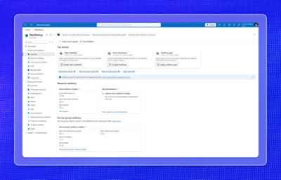 A computer screen displaying a blue background.
