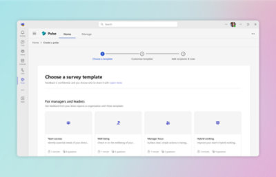 Pulse-hallinta. Luo Pulse-kysely, valitse malli, mukauta, lisää vastaanottajat. Kyselymallit esihenkilöille ja johtajille
