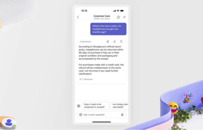 A phone screenshot displaying a chat application with agents