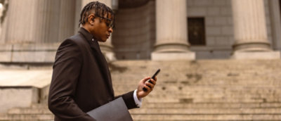 A person holding a phone.