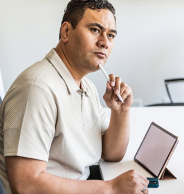 A man working on computer.