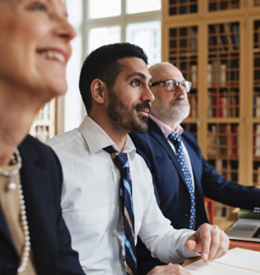 A group of people looking in front