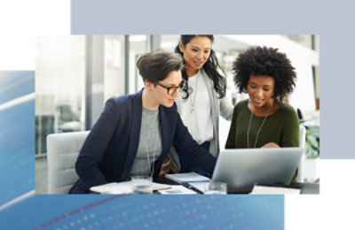 Three women's working on laptop