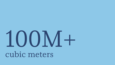More than 100 million cubic meters.