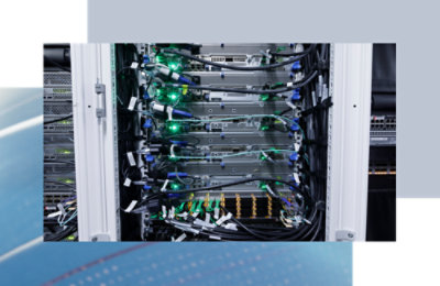 A close-up of a computer server.