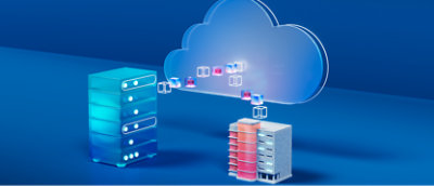 A cloud computing system with a cloud icon.