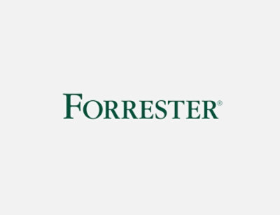 A close-up of the Forrester® logo with green text on a white background.