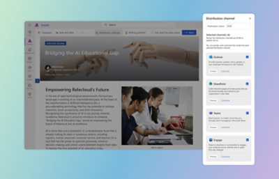Announcement: Open enrollment for Relecloud benefits starts next month, available through Outlook, SharePoint, Teams, Viva Engage