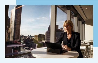 A woman using laptop