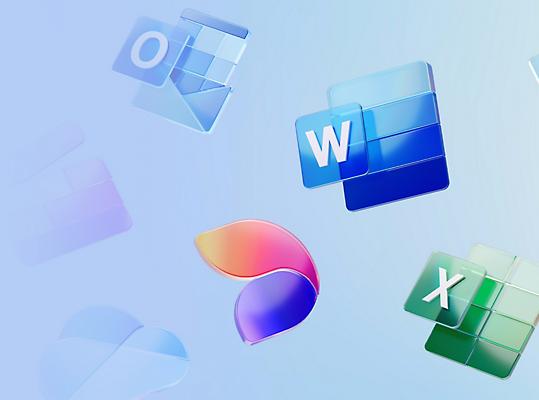 Official Microsoft 365 apps image showing Word Excel PowerPoint Outlook and OneDrive