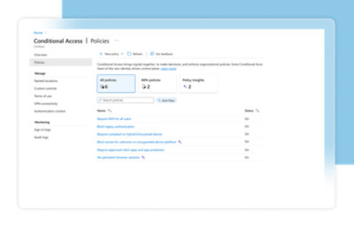 Screenshot of a computer screen displaying Conditional Access | Policies.