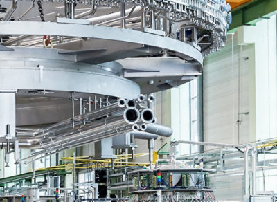 A metal structure with pipes.