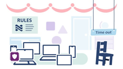 A computer setup with multiple laptops on desks in a room.