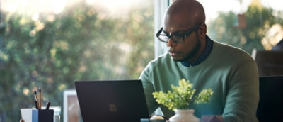 A man working on a laptop