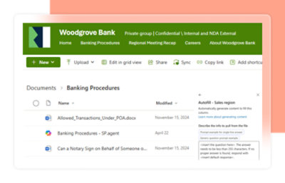A storage folder containing banking procedure documents
