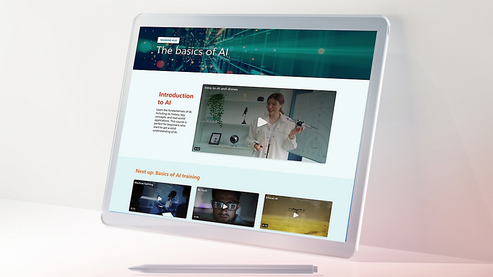 A tablet showing a video file on the screen