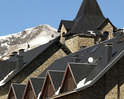 A house near the mountains