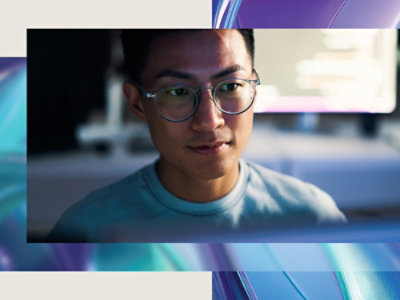 A man looking at a computer screen.