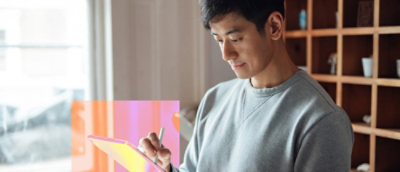 A man working on tab