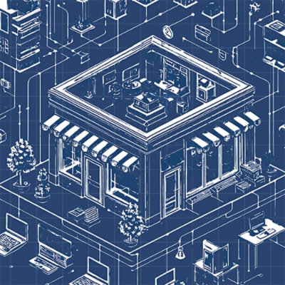 A blueprint of a building with text GB.