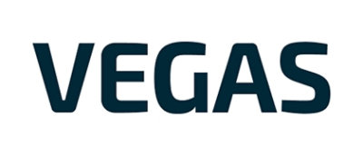 A black letter V on a white background followed by the text EGAS.