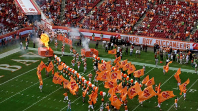 A huge croud of people watching game in stadium
