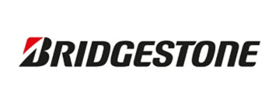 A close-up of the Bridgestone logo.
