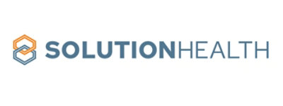Et nærbilde av SOLUTIONHEALTH-logoen.