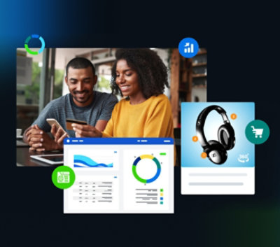 携帯電話を見ている男性と女性。