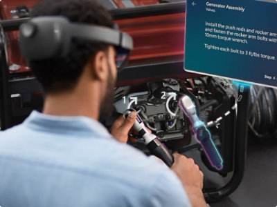 A man using a virtual reality device.