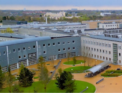 A building with many windows.