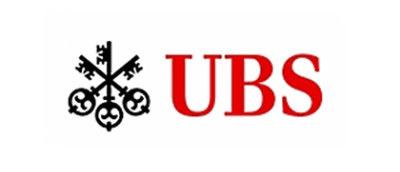 A logo with the text UBS and a design featuring three crossed keys.