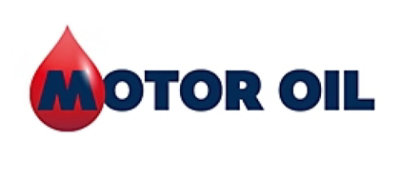 A logo of a red drop resembling oil next to blue text that reads MOTOR OIL on a white background.