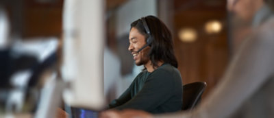 A man wearing a headset.